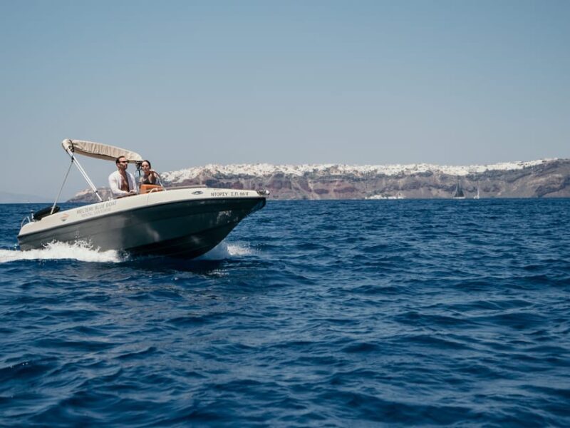 Santorini: License Free, Luxurious Small Boat Rental - Key Points