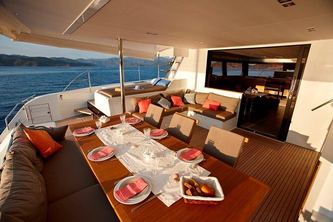 Santorini Luxury Catamaran Day Cruise with BBQ,drinks,transfer - Wrapping It Up