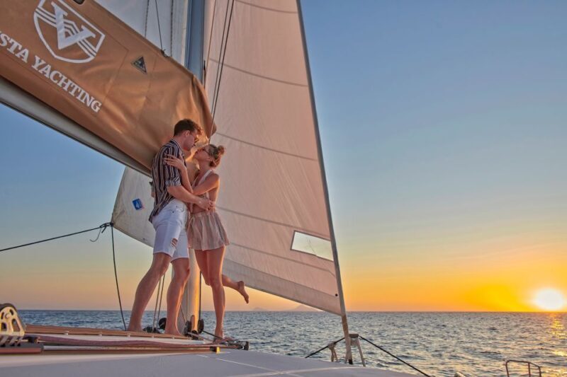 Santorini: Platinum Catamaran Cruise w/ BBQ Meal & Open Bar - The Experience in Detail