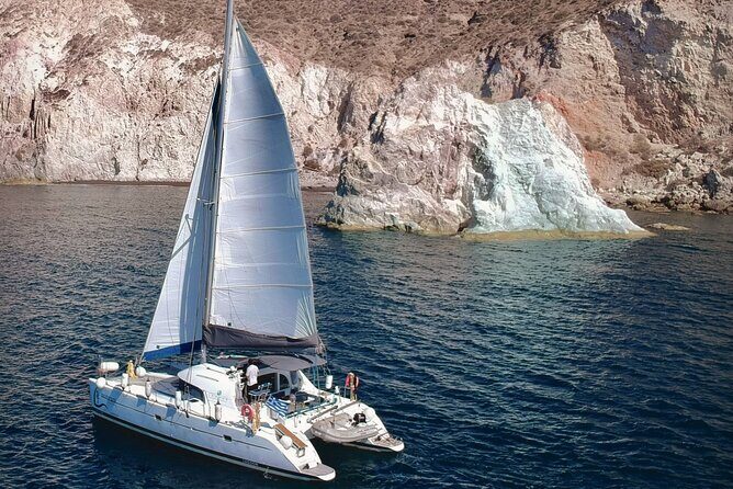 Santorini: Private All-In Catamaran Cruise (Food&Drinks) - Returning and End of the Day