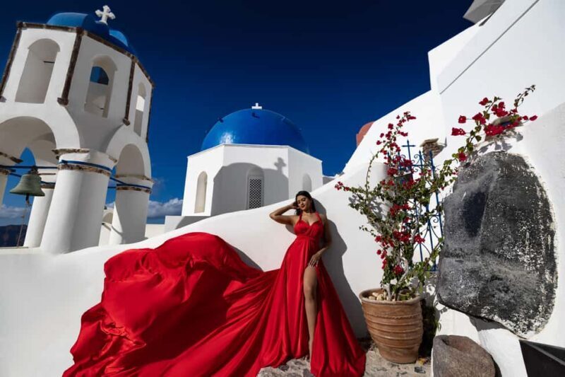 Santorini: Private Flying Dress Photoshoot Iconic Locations - The Price and What You Get