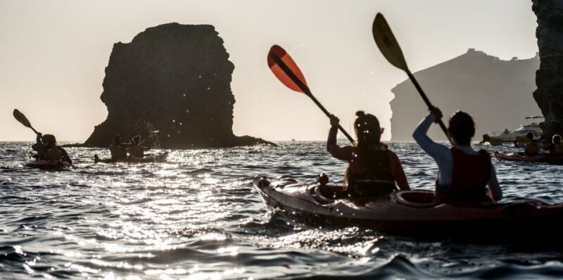 Santorini: Sunset Sea Kayak with Light Dinner - Key Points