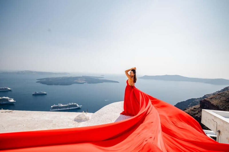 Santorini:Flying Dress shoot with Professional photographer - The Value of a Flying Dress Photoshoot