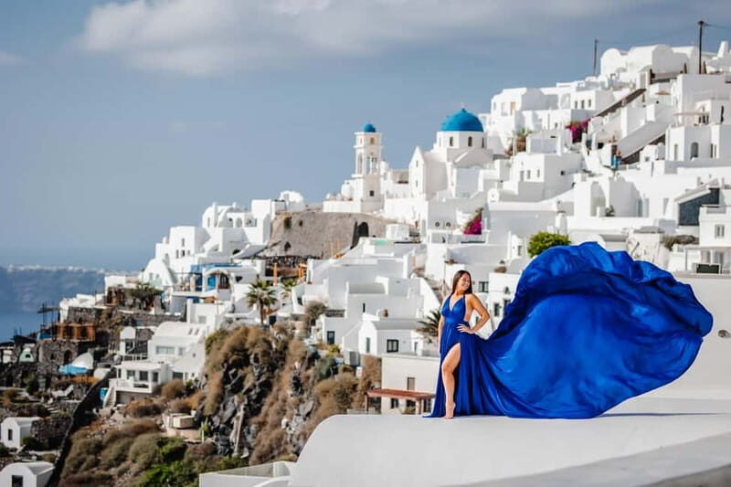 Santorini:Flying Dress shoot with Professional photographer - Authentic Reviews Snippets and Insights