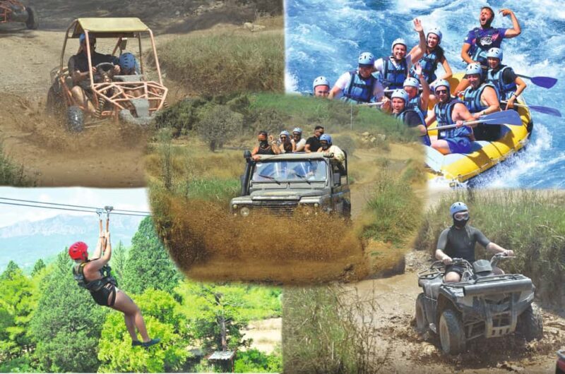 Side/Antalya: Jeep, Buggy, Rafting & Zipline Tour with lunch - Key Points
