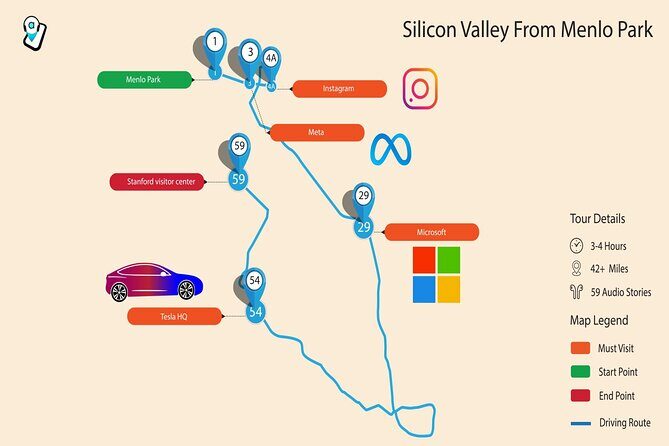 Silicon Valley Self-Guided Driving Audio Tour for Technology Lovers - Navigating the Itinerary