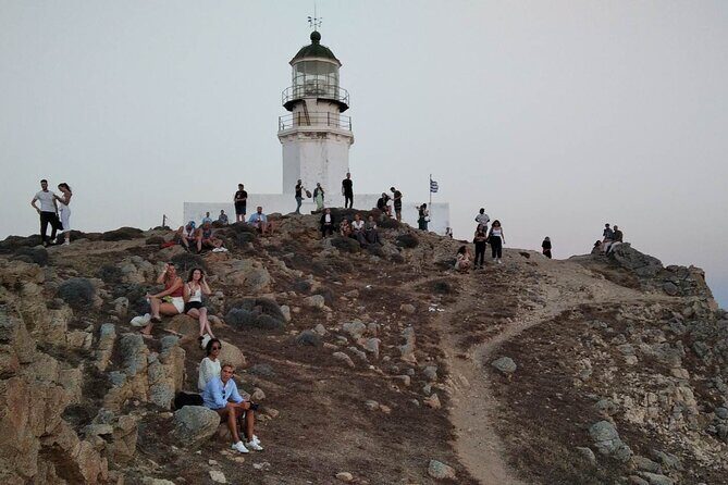 Small-Group Armenistis Lighthouse Sunset Tour in Mykonos - Drinks, Atmosphere, and Group Size