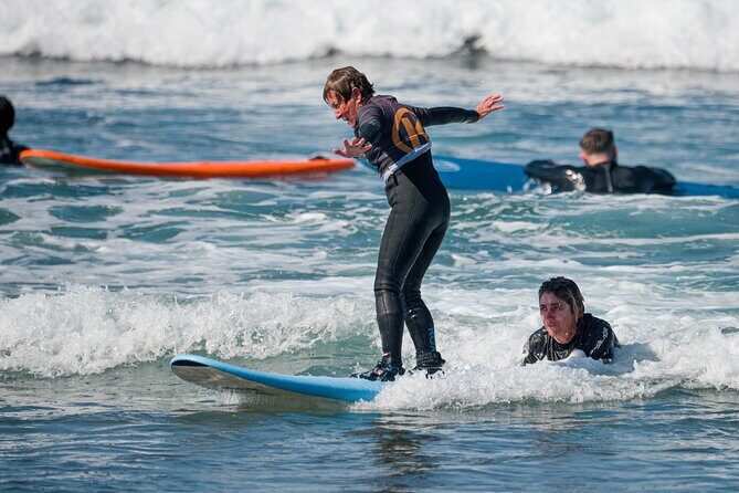 small group surf lesson in Playa de las Américas,Tenerife - The Experience in Action