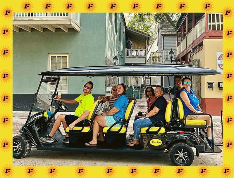 St.Augustine History Tour on Premium Golf Cart with PiCk Up - Key Points