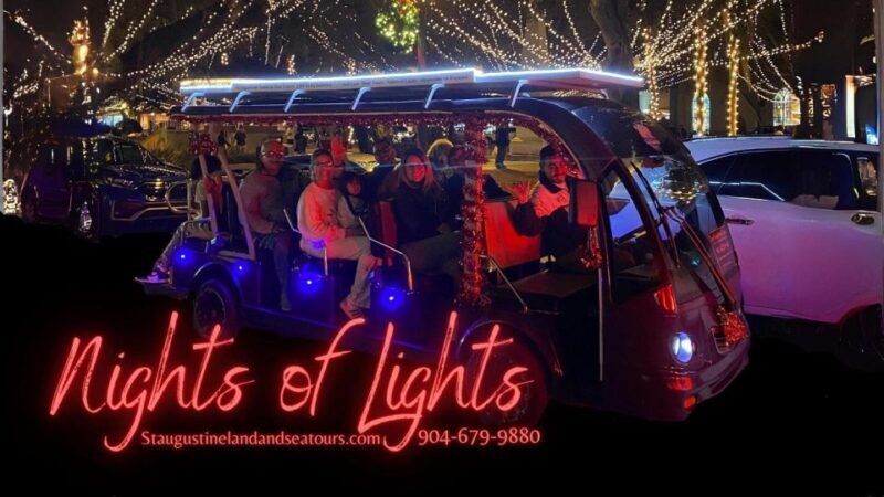 St Augustine: Nights of Lights Tour by Electric Cart - Key Points