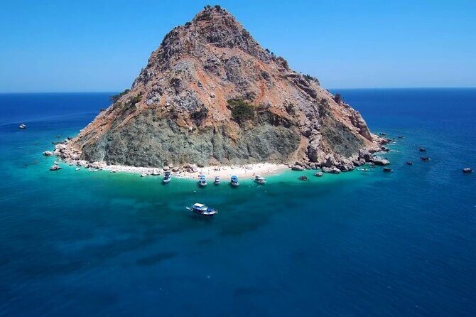 Suluada Island Boat Tour Sunset BBQ Dinner & Transfer from Kemer - Key Points