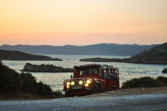 Sunset and Beach Party, Swim with Barbeque Dinner (4x4 Jeep) from Marmaris - Key Points