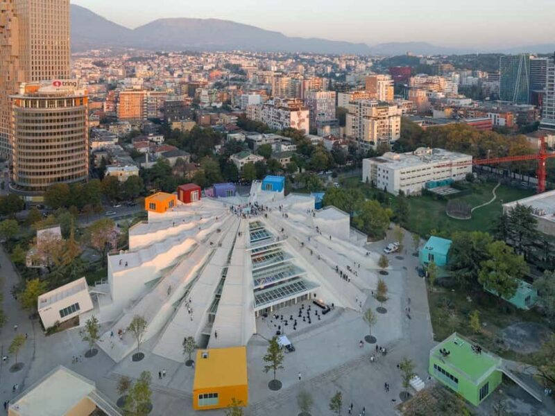 Tirana between Light&Darkneess - The Highlight: Sunset from a Rooftop Bar