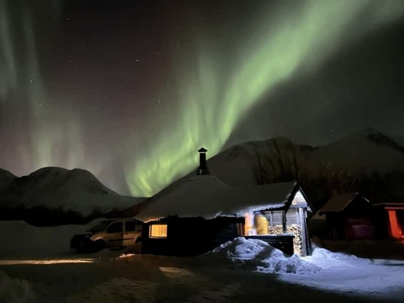 Tromso: Northern Lights Basecamp Tour  Warm Meal Included - Key Points