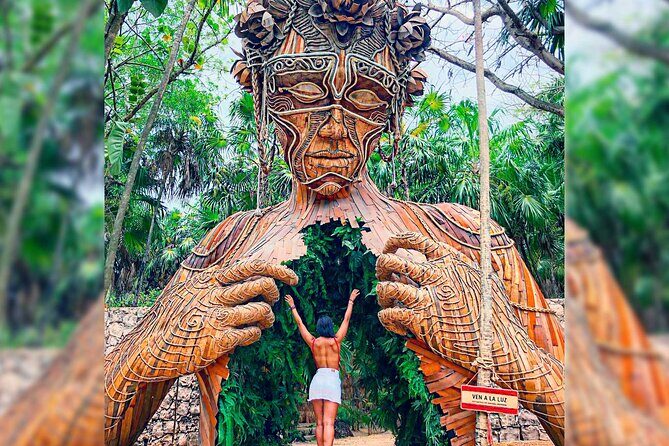Tulum Ruins 4 Cenotes & Giant Sculpture - The Come into Light Sculpture & Free Time in Tulum