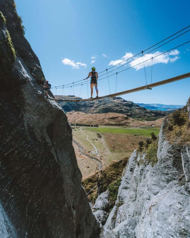Wanaka: 4-Hour Intermediate Waterfall Cable Climb - The Summit and Lunch Spot