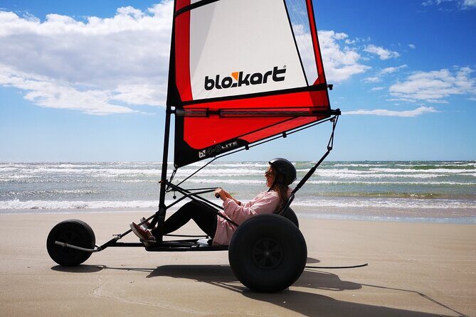 Wild Beach single handed Blokart Safari - The Scenic Stop at Smiltyne Beach