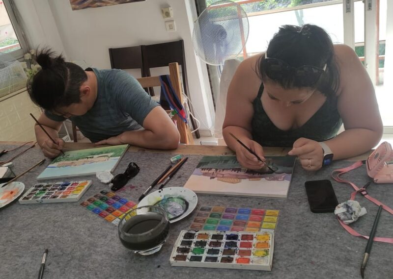 workshop for painting acropolis/landscape with local artist - A Creative Glimpse of Greece: Watercolor Painting Workshop with a Local Artist