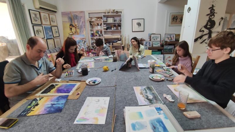 workshop for painting acropolis/landscape with local artist - The Art Creation Process